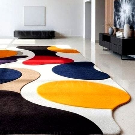 Handcrafted Multicolor Abstract Freeform Living Room Rug